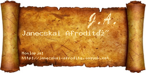 Janecskai Afrodité névjegykártya